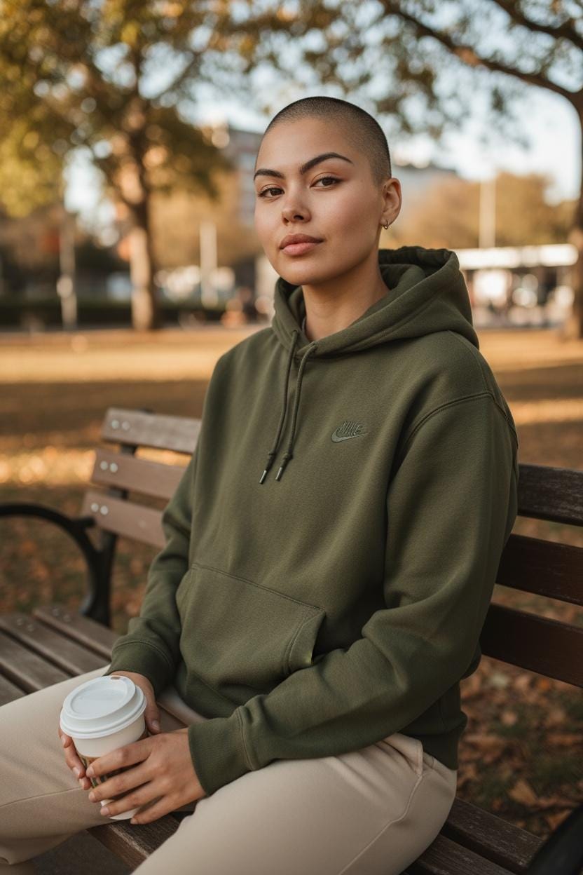 Vintage Nike Travis Scott Olive Green Hoodie, Embroidered Logo