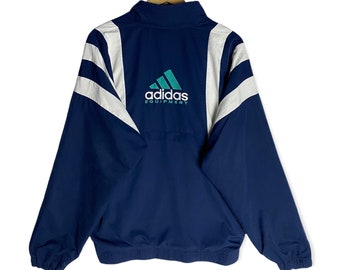 Vintage 90s Adidas Equipment Track Jacket: Embroidered Logo, Size L