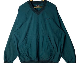 Vintage Nike Golf Swoosh V-neck Windbreaker Sweater Nylon Light 