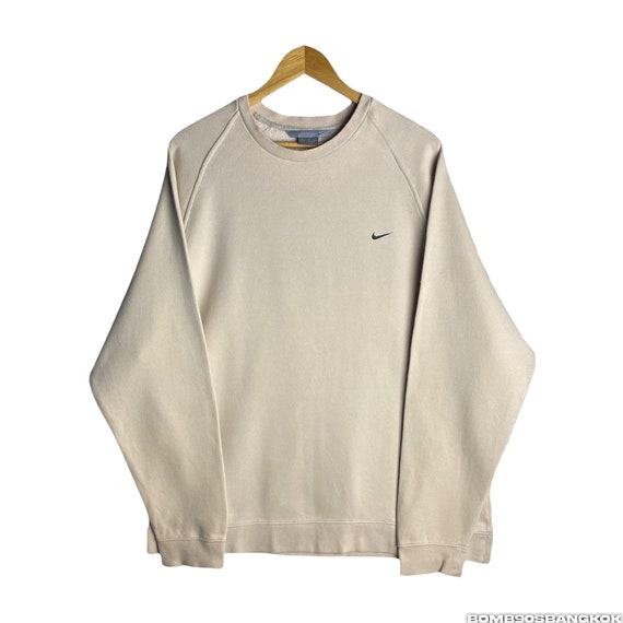 Rare!!vintage Y2K NIKE Essential Earth Tone Crewneck / Cream Rare!!vintage Y2K NIKE Essential Earth Tone Crewneck / Cream