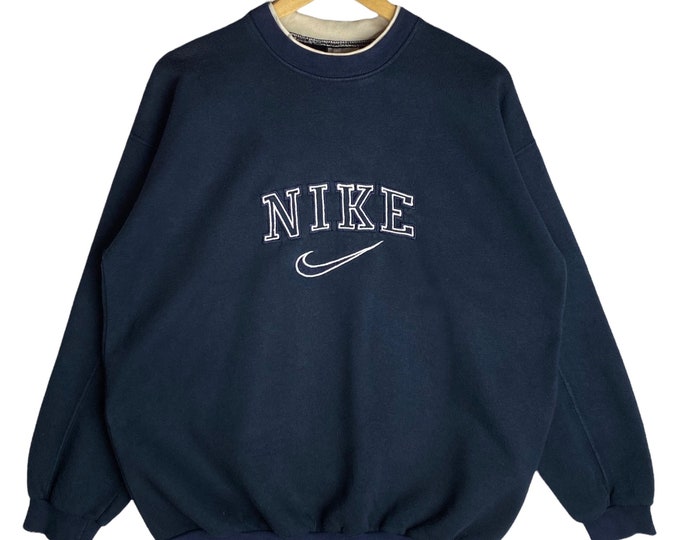 Rarevintage Bootleg Classic 90s NIKE Spell Out Logo Navy Blue ...