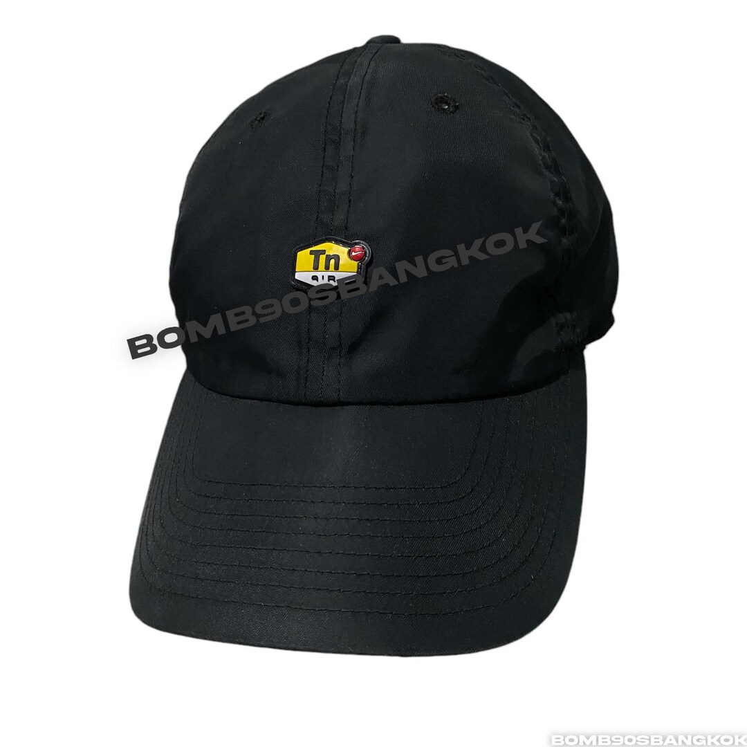 90s USA製　NIKE CAP BLACK VTG 90s NIKE Embroidered Double Big Logo Swoosh Cap Unisex