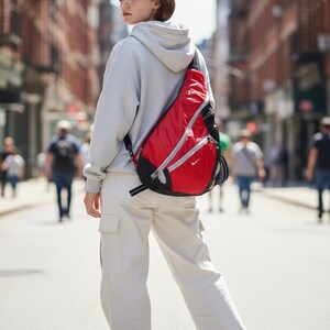 Vintage Nike Embroidered Swoosh Sling Bag, Red & Black Y2K - Etsy