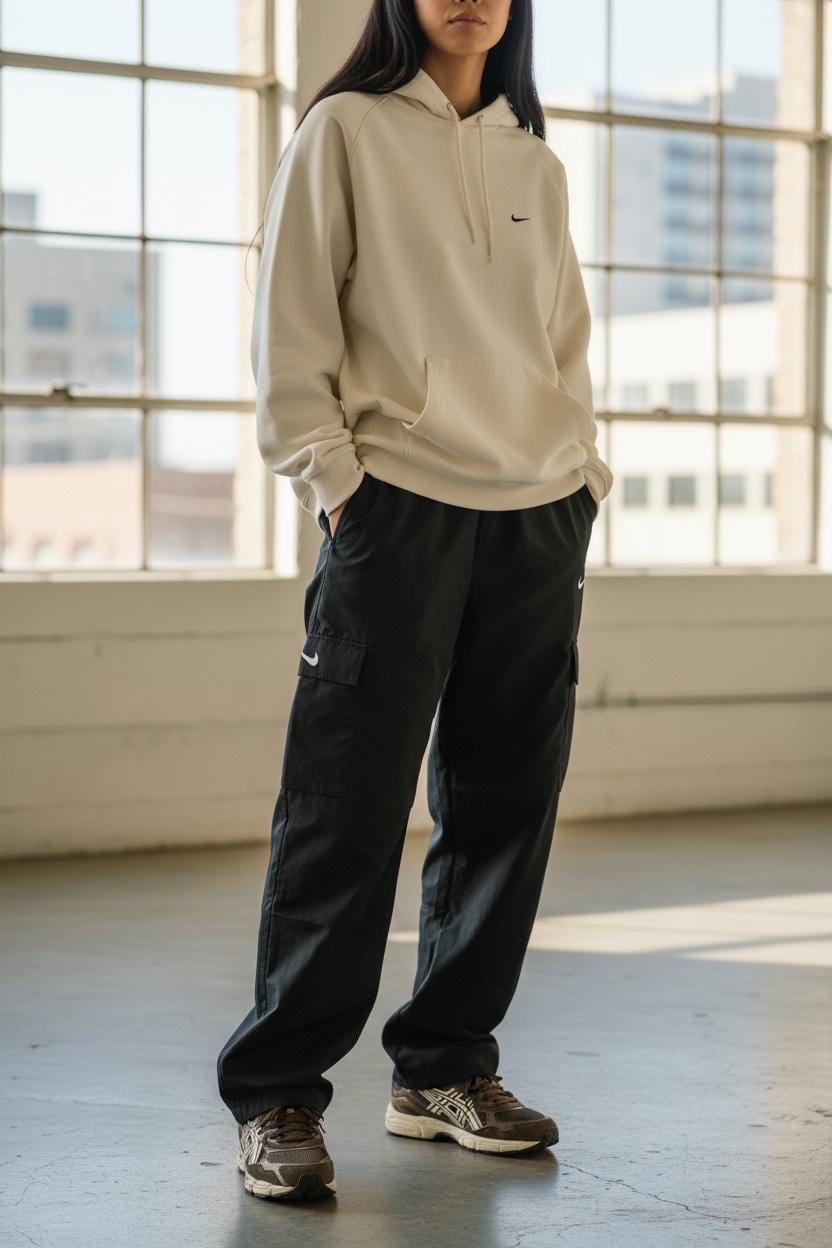 vintage nike hoodie cream