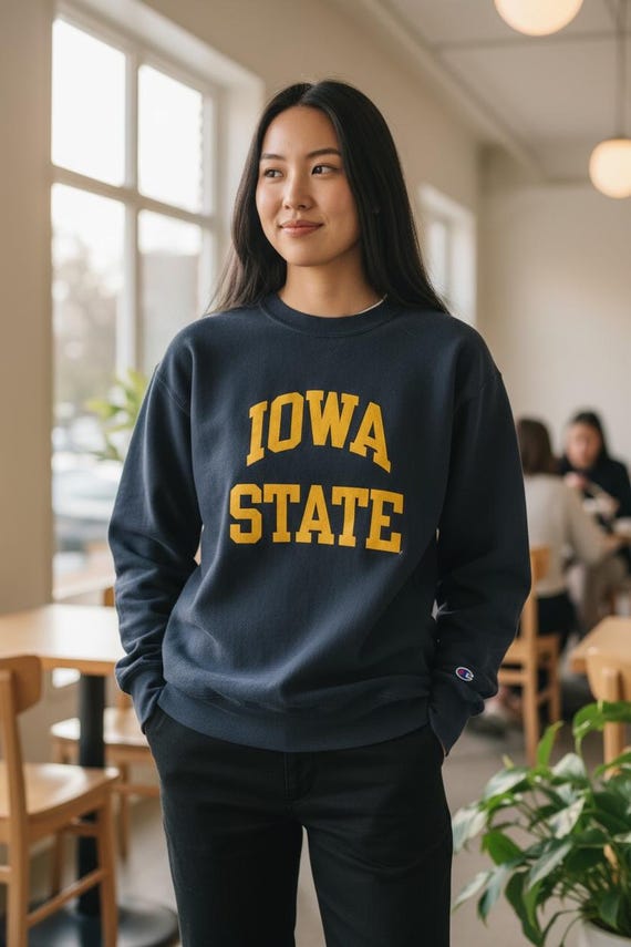 トップス 90's champion reverse weave iowa state Vintage 90s Champion Reverse Weave Iowa State Crewneck Sweatshirt