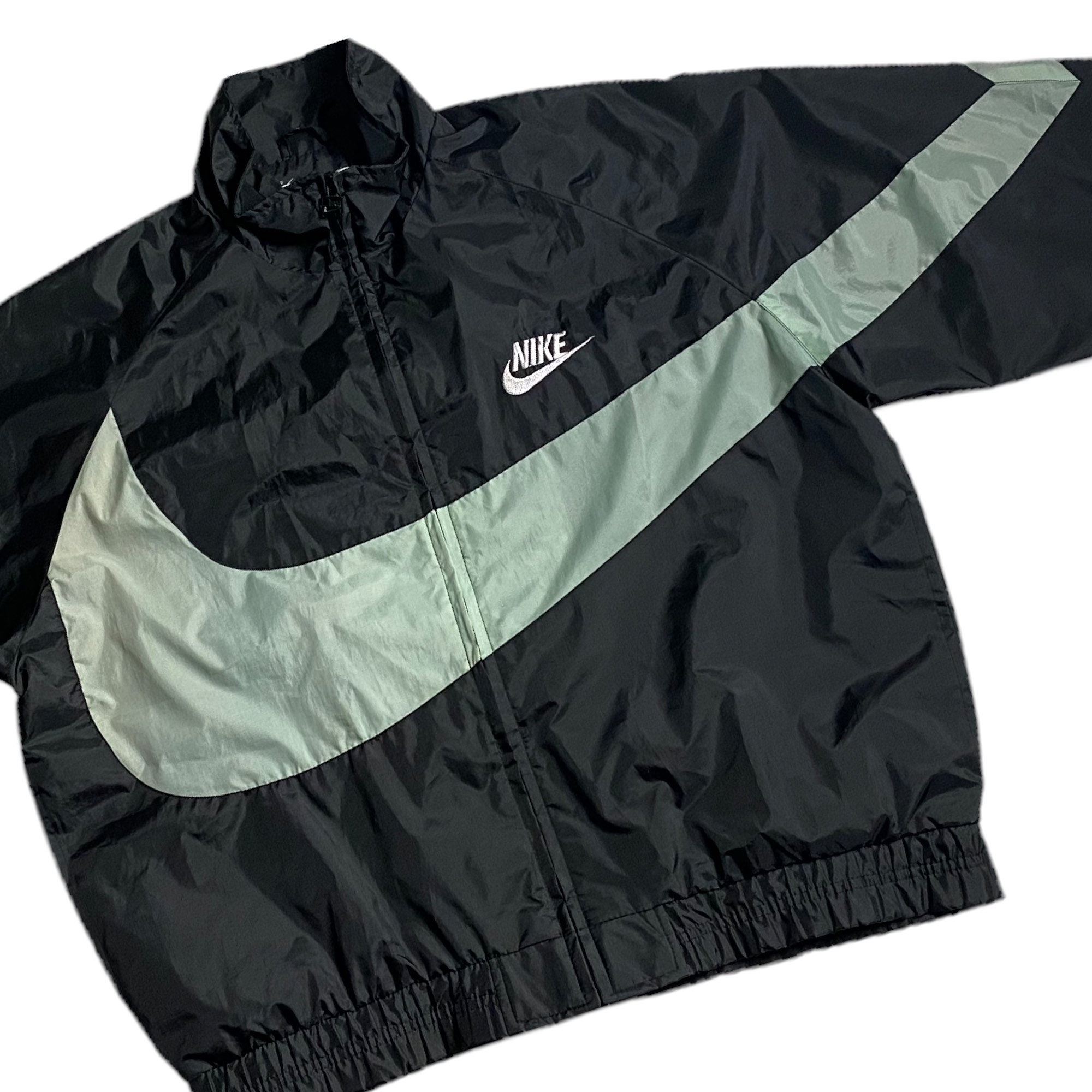 Vintage 90s NIKE Big Swoosh Jacket Embroidered Big Logo Full