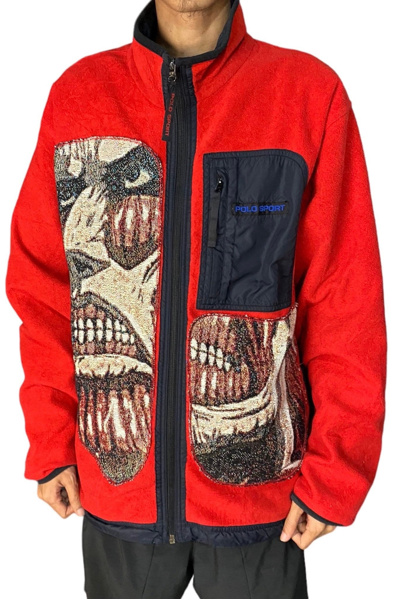 Vintage 90s Polo Sport 'attack on Titan' Fleece Jacket - Size L - Etsy