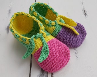 Pantuflas para niños - Patrón de crochet - Edad 4 a 5 = talla 10/11 UK
