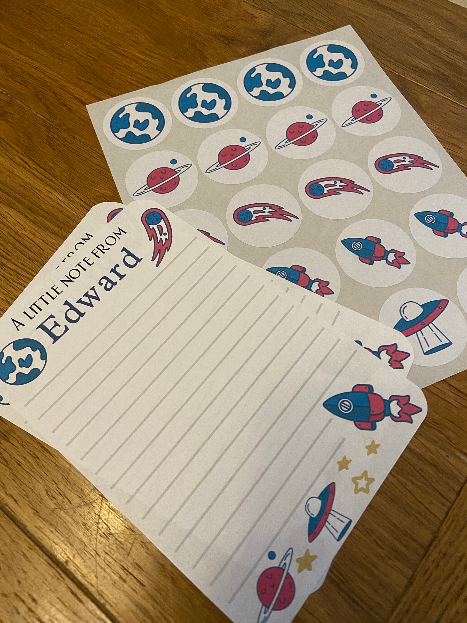 Personalised Children's Writing Set Etsy