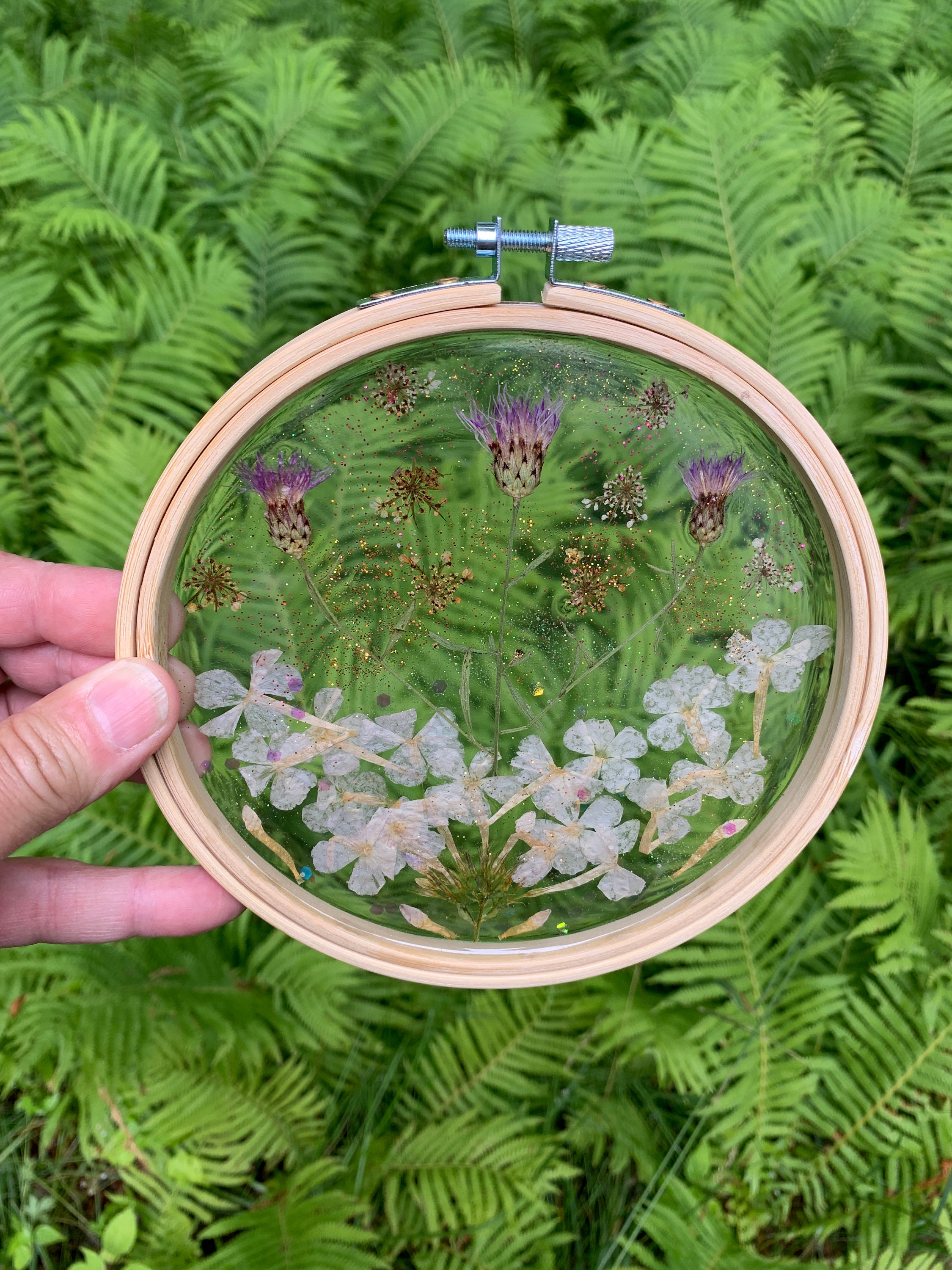 Purple Pressed Flower Arrangement 6 Resin Epoxy Etsy