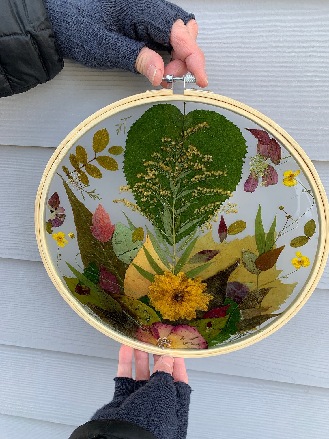 Earth Tones Resin Pressed Flower Arrangement 12 Epoxy Etsy