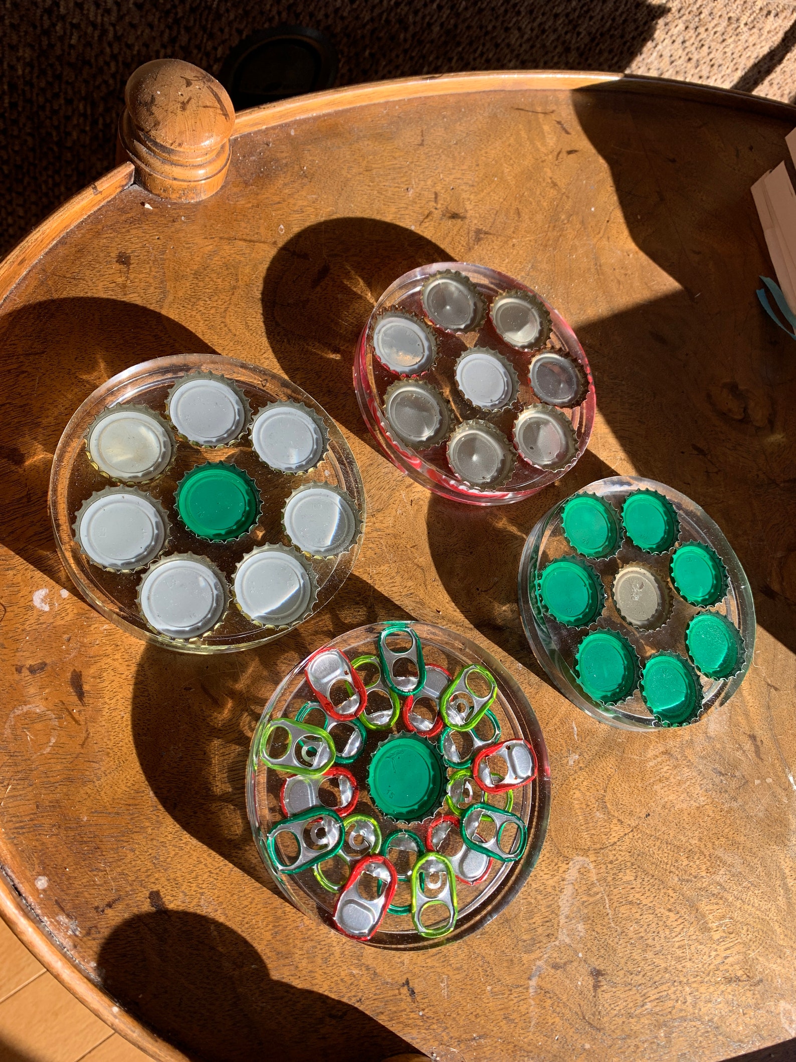 Custom Beer Bottle Caps Resin Epoxy Coaster Set Red and Etsy
