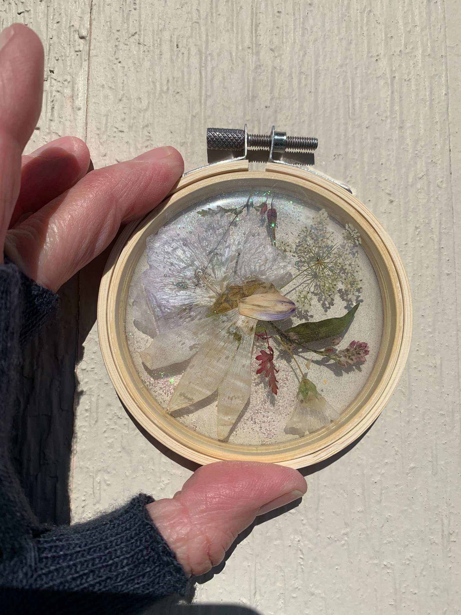 Resin Pressed Flowers Epoxy Embroidery Hoop Floral Etsy