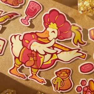 Juego de pegatinas de vinilo de DnD de Pato Bardo - Calcomanía de fantasía medieval (arte inspirado en Dungeons and Dragons)