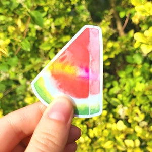 Watermelon Holographic Slice Sticker | Summer Botanical Decor for Journals, Planners, Laptops, Water bottles, and Stationery