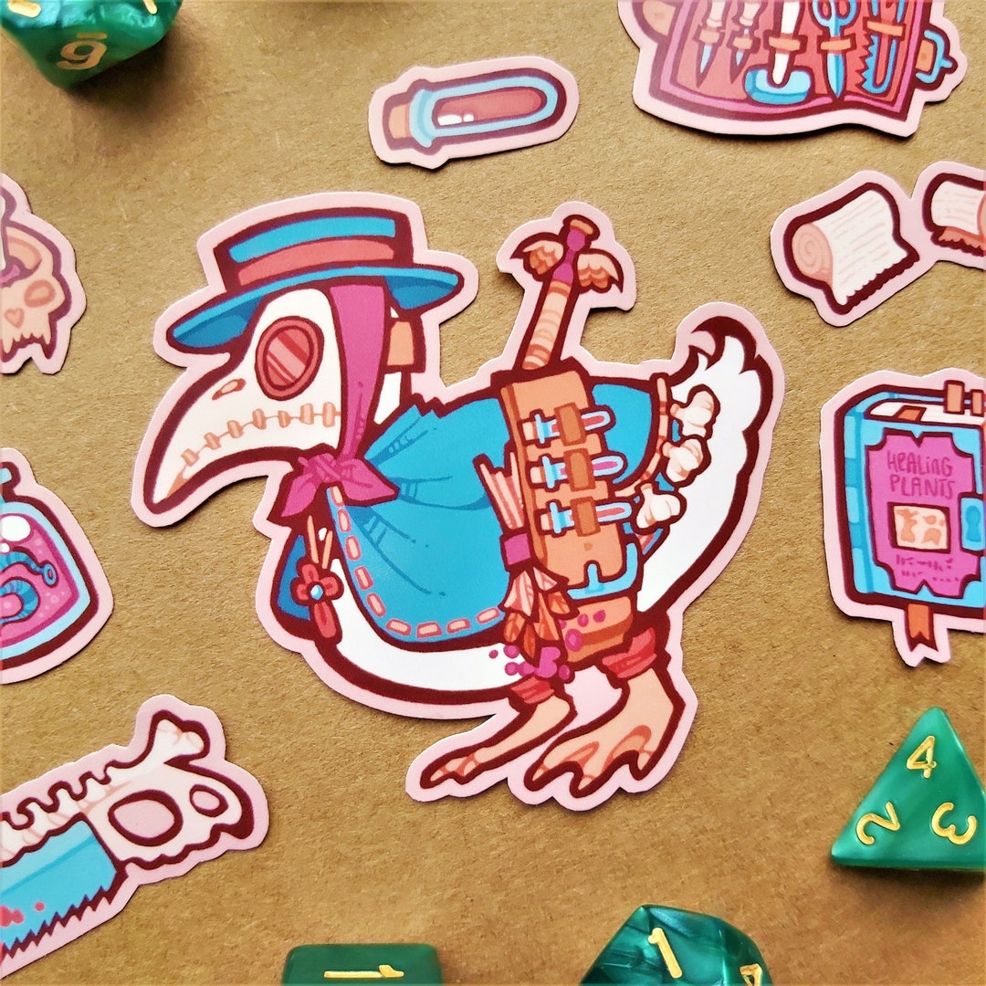 Plague Doctor Duck Dnd Vinyl Sticker Set Medieval Fantasy Cleric Healer