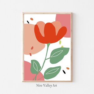 Retro Floral Wall Art Print | Flower Market Prints | Abstract Floral Art | Digital Prints | Floral Gallery Wall Art | Botanical Art