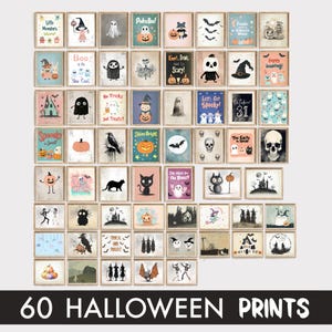 Vintage Halloween Prints MEGA BUNDLE, Set of 60 Vintage Halloween Printable Wall Art, Dark Academia Decor, Spooky Gothic Posters