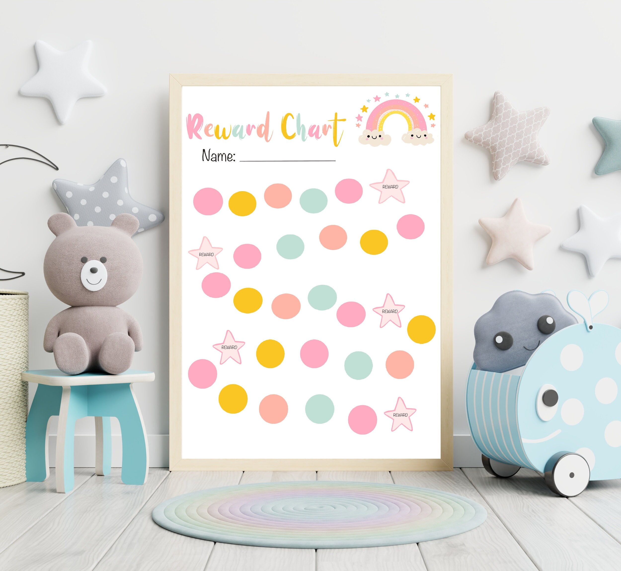Toddler Reward Chart, Girls Pink Reward Chart Printable, Kids Reward ...