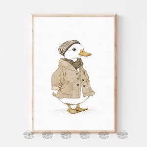 Vintage Duck Nursery Wall Art,  Printable Nursery Decor,  Gender Neutral Print, Baby Room Decor, Digital Download