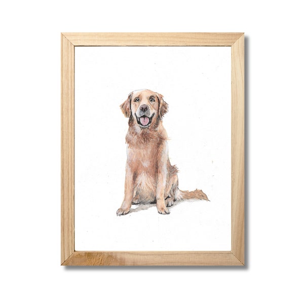 Custom Mini Labrador Pet Portrait | Watercolor dog Fine Art painting print | Personalized Pet Gift | Pet Loss Memorial