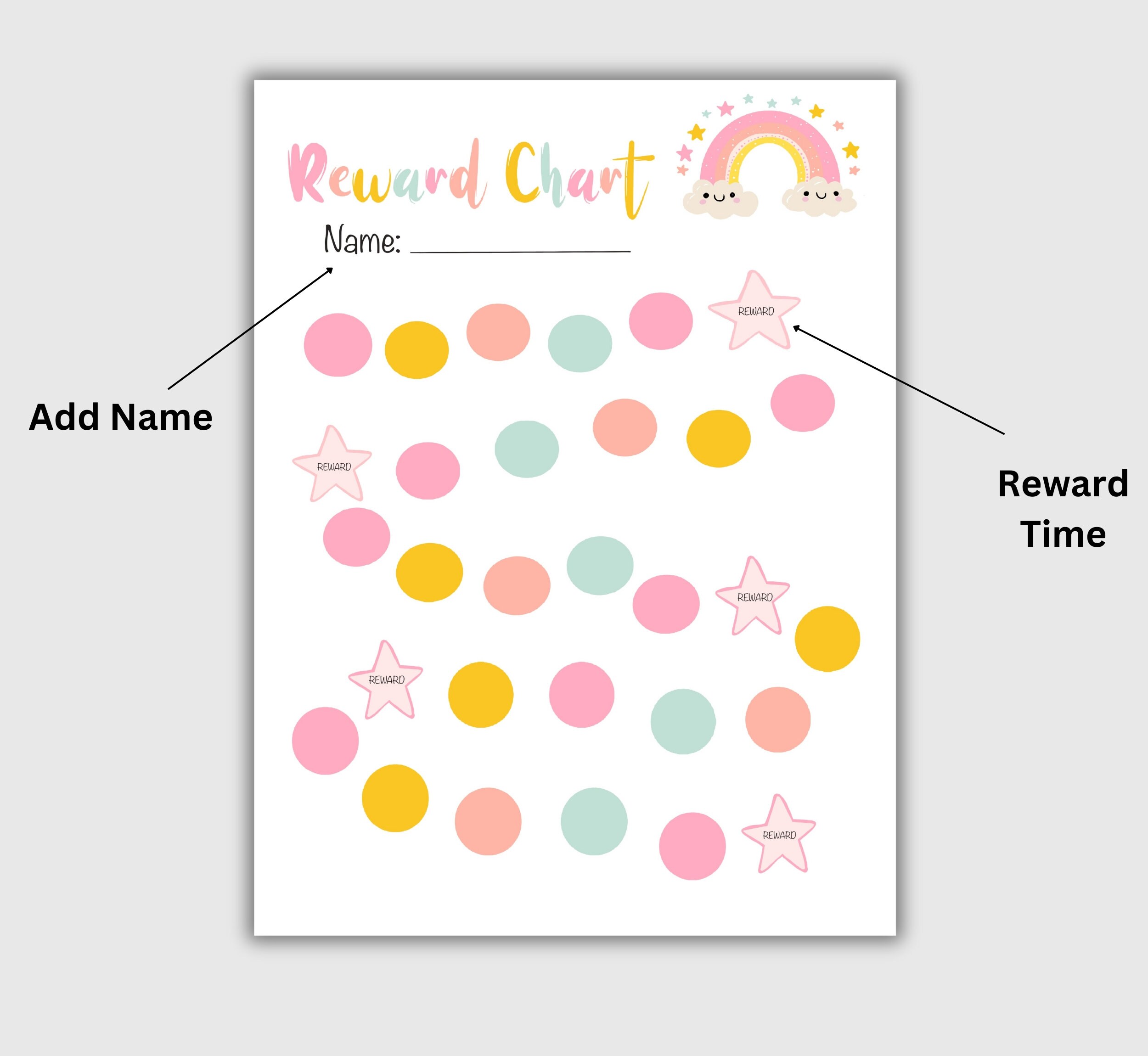 Toddler Reward Chart, Girls Pink Reward Chart Printable, Kids Reward ...
