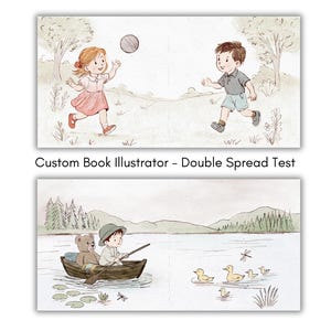 Illustrateur de livres pour enfants personnalisé, art de livre de contes dessiné à la main, style de croquis vintage, échantillon d'illustration de livre d'images, croquis traditionnel