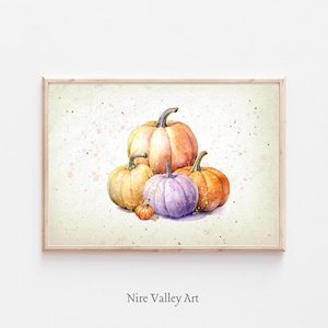 Pumpkin Wall Art Print: Vintage Autumn Halloween Printable Digital Download