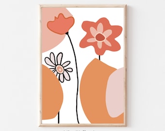Stampa artistica da parete con fiori retrò / Stampe digitali di fiori / Arte da parete con galleria floreale / Stampa del mercato dei fiori retrò / Stampa digitale scaricabile