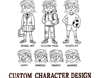 Children's Book Illustrator, Custom Character Illustration, Children's Book Drawing, Personalized Character Art, Custom Character Drawing