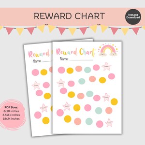 Toddler Reward Chart, Girls Pink Reward Chart Printable, Kids Reward Chart,Potty Training Chart, Behaviour Chart, DIGITAL DOWNLOAD