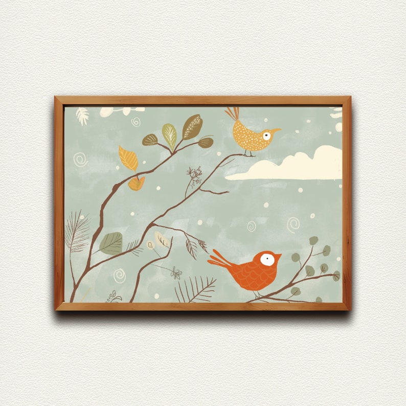 Vintage Nursery Gallery Wall Printables, Vintage Bird Sketch ...