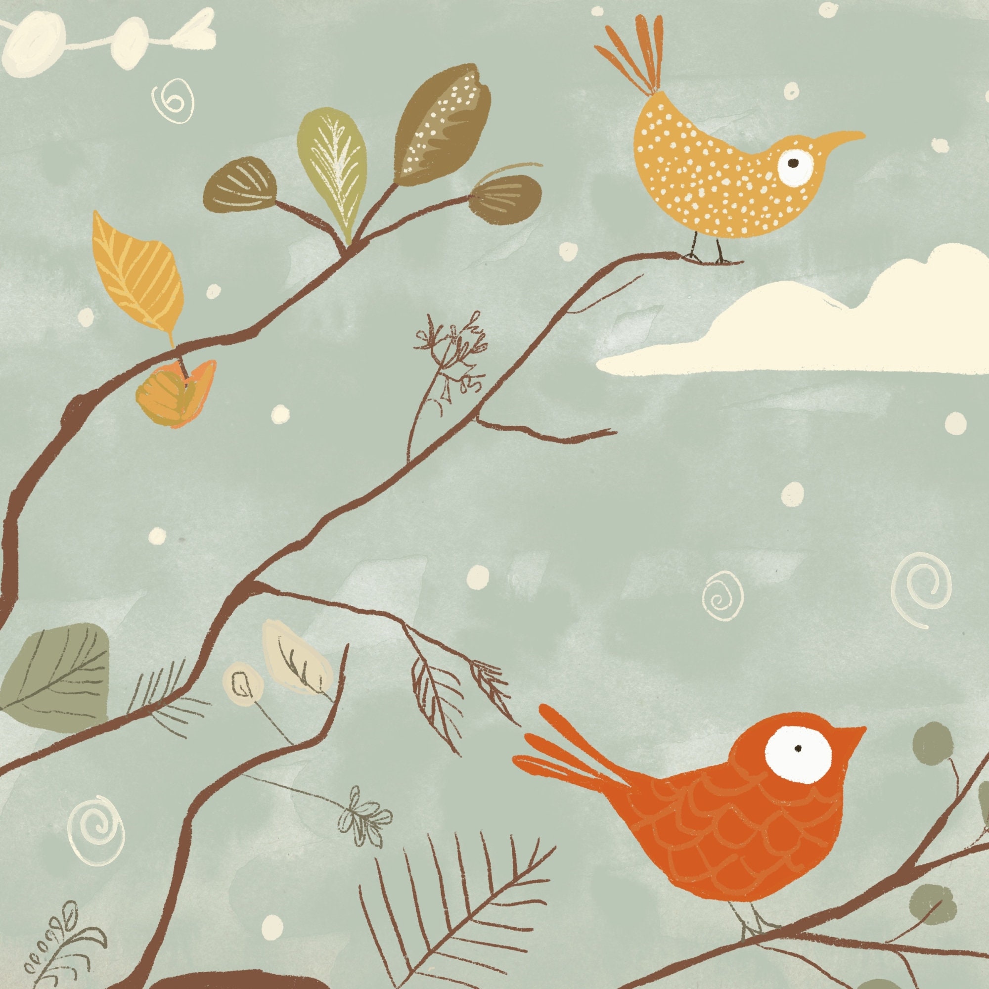 Vintage Nursery Gallery Wall Printables, Vintage Bird Sketch ...
