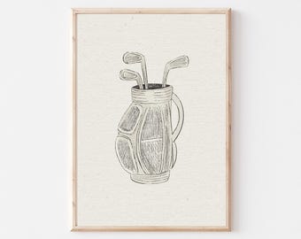 Golf Nursery Wall Art, Vintage Sports Printable, Boy Room Decor, Golf Bag Print, Kids Playroom Art, Digital Download, Boys Bedroom Wall Art