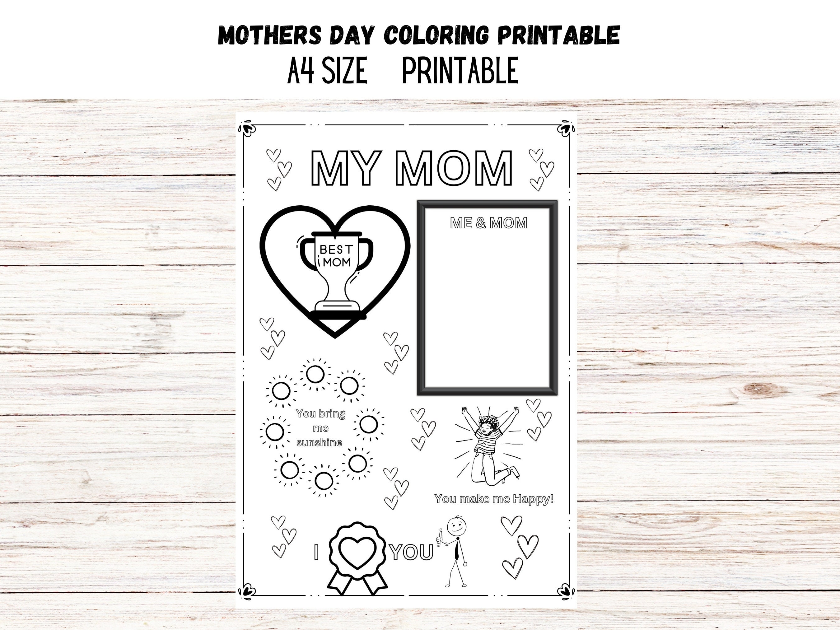Mother's Day Coloring Page Printable All About My Mom Instant Download ...