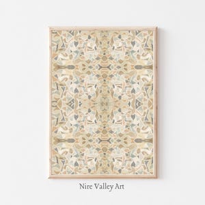 Vintage Textile Wall Art, Nursery Tapestry Printable Wall Art, Modern Farmhouse Print, Gender Neutral Room Decor, Pattern Print