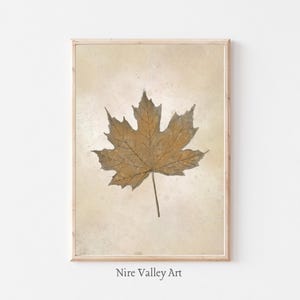 Vintage Maple Leaf Wall Art: Fall Printable Autumn Botanical Print