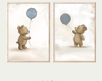 Vintage Teddy Bear Nursery Gallery Wall Set, Gender Neutral Sketch  Bundle Art Prints, Vintage Illustration Baby Room Decor