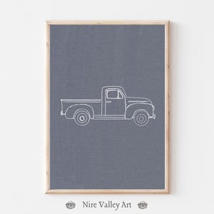 Vintage Truck Wall Art, Boys Room Printable, Pickup Truck Nursery Decor, Classic Car Print, Retro Kids Room Poster, Farmhouse Wall Art