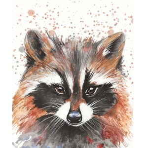 Raccoon Watercolor printable Wall Art ,Baby Animal Print, Nursery Wall Art Decor, Digital Art Print, Woodland Digital Art