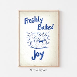 Retro Poster, Bread Print, Modern Kitchen Decor, Retro Poster, Vintage Wall Art Poster, Kitchen Decor,Retro Illustration, Motivational Print
