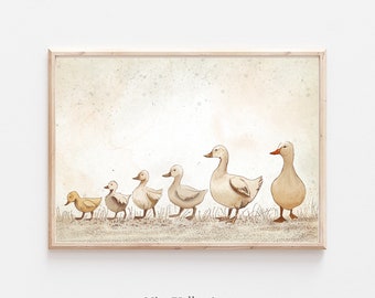 Cottage -Core Print, Farmhouse Geese, Cottage -Core Print, Country style  Print, Cottage Core Decor, Geese Gallery Wall Art, Nursery decor