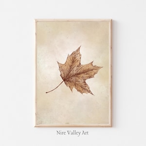 Vintage Maple Leaf Print: Autumn Botanical Wall Art Digital Download