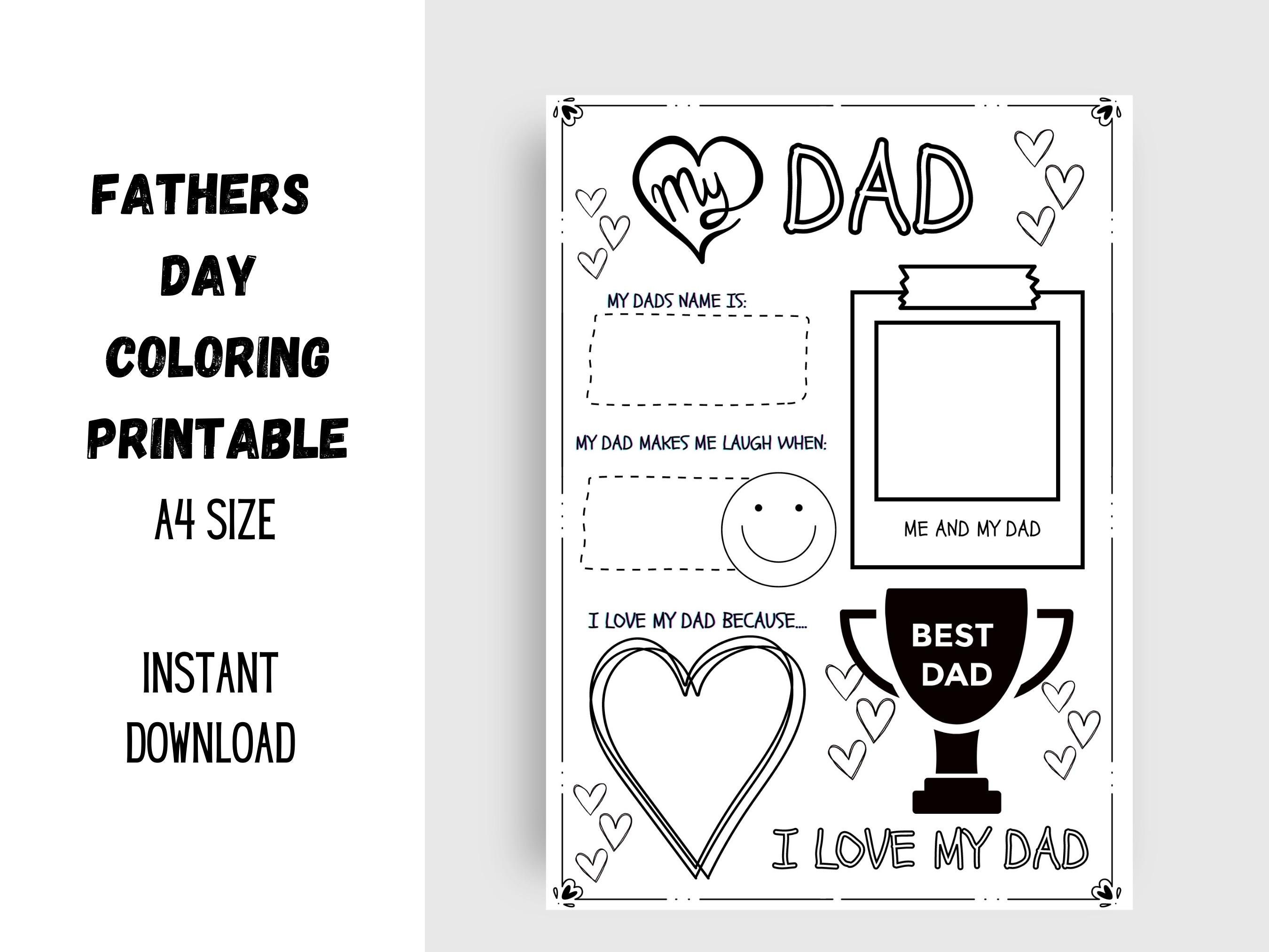 Father's Day Gift, All About My Dad Printable, Dad's Birthday,father's ...