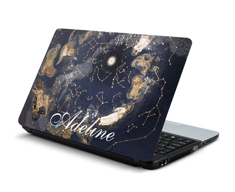 Sky Laptop Zodiac Signs Name Vinyl Dell HP Stream Lenovo Yoga Asus VivoBook Acer Spin Decal Full Coverage Skin Blue Skin Sticker Trendy