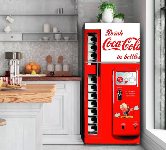Coca Cola Drink Retro Style Refrigerator Fridge Wrap Red Color - Etsy