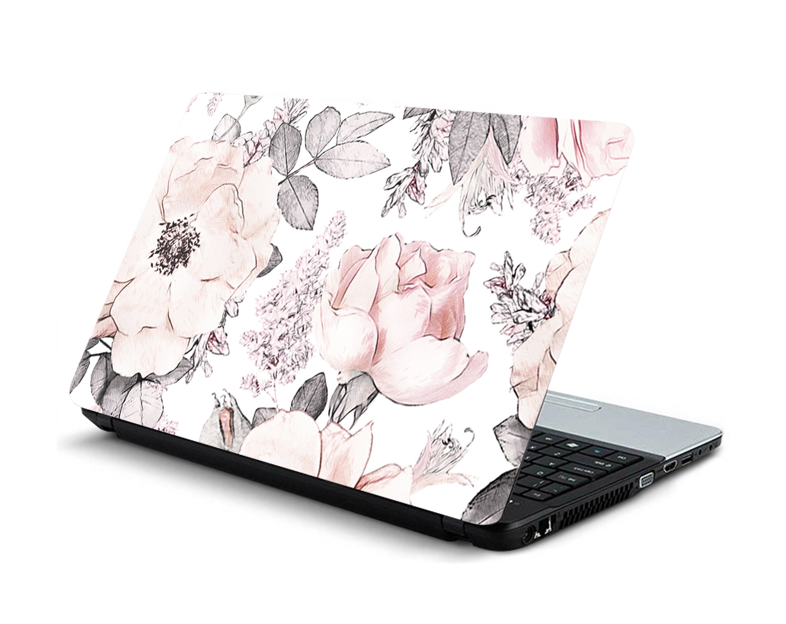 Tender Pink Flowers Laptop Skin Vinyl Dell Inspiron HP Etsy