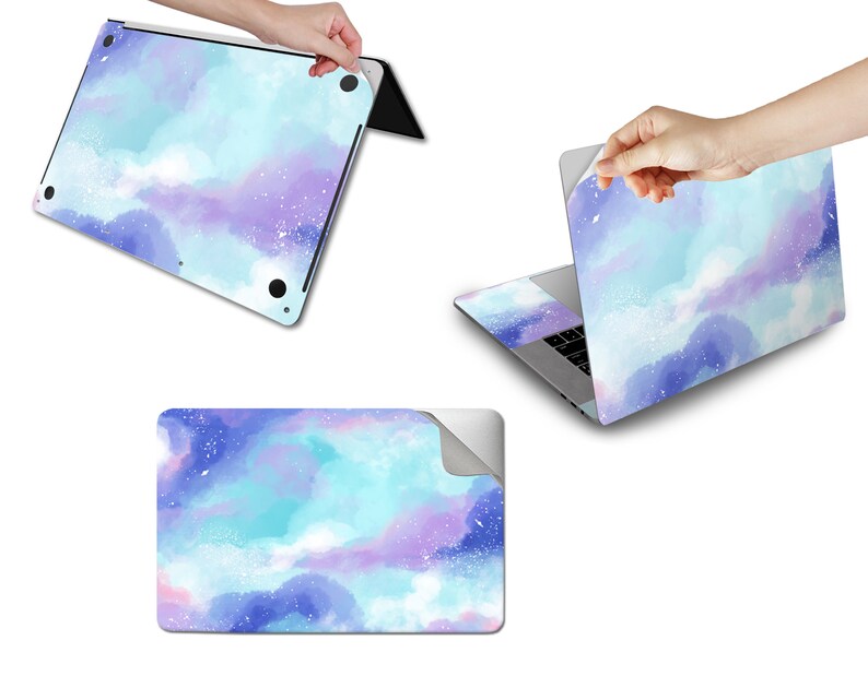 Sky Laptop Zodiac Signs Name Vinyl Dell HP Stream Lenovo Yoga Asus VivoBook Acer Spin Decal Full Coverage Skin Blue Skin Sticker Trendy