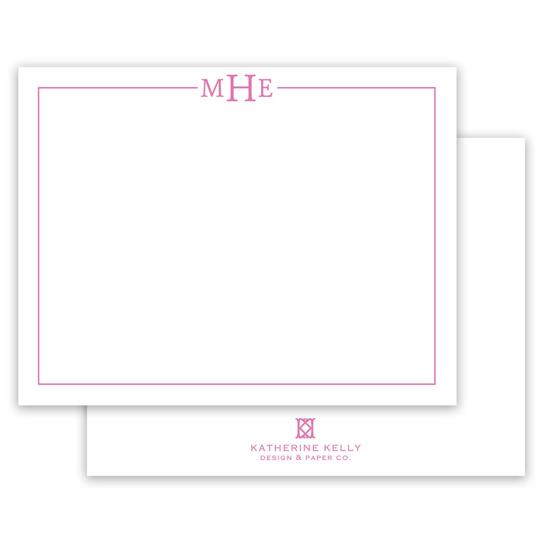 Monogrammed Thank You Cards Custom Stationery Personalized Etsy
