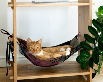 Árbol para gatos de roble con hamaca, muebles modernos para gatos